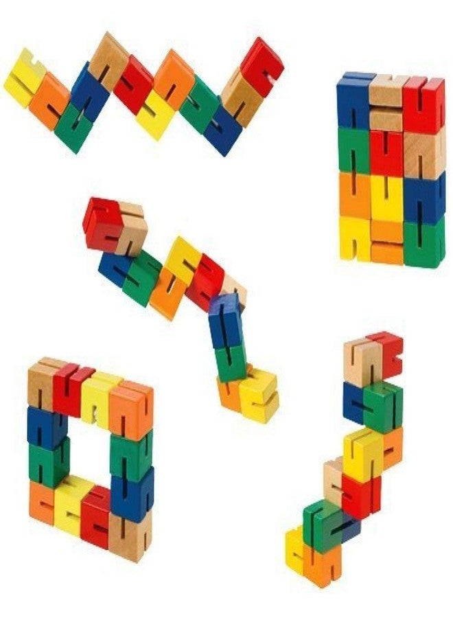 STAR MAGIC Wooden Puzzle Fidget Multi Colored Flexi Puzzle Bending Stretching Brain Teaser Finger Fidget - Image 2